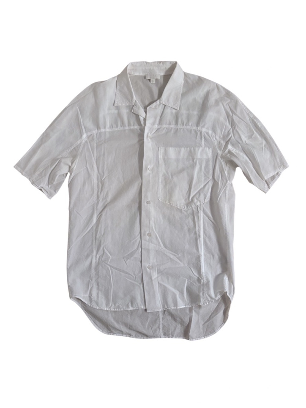 COS White Casual Button Down High Low Shirt